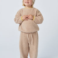 FUZZY BOXY LOUNGE PANTS - PECAN