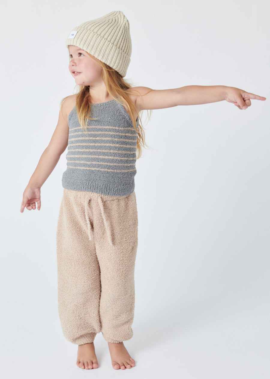 FUZZY BOXY LOUNGE PANTS - PECAN