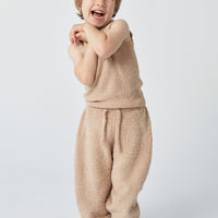 FUZZY BOXY LOUNGE PANTS - PECAN