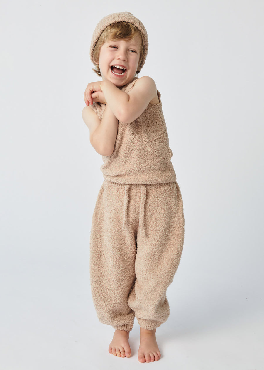 FUZZY BOXY LOUNGE PANTS - PECAN