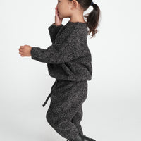 FUZZY BOXY LOUNGE PANTS - BLACK MELANGE