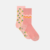 NOMI SOCKS - 2 PACK - WARM CORAL