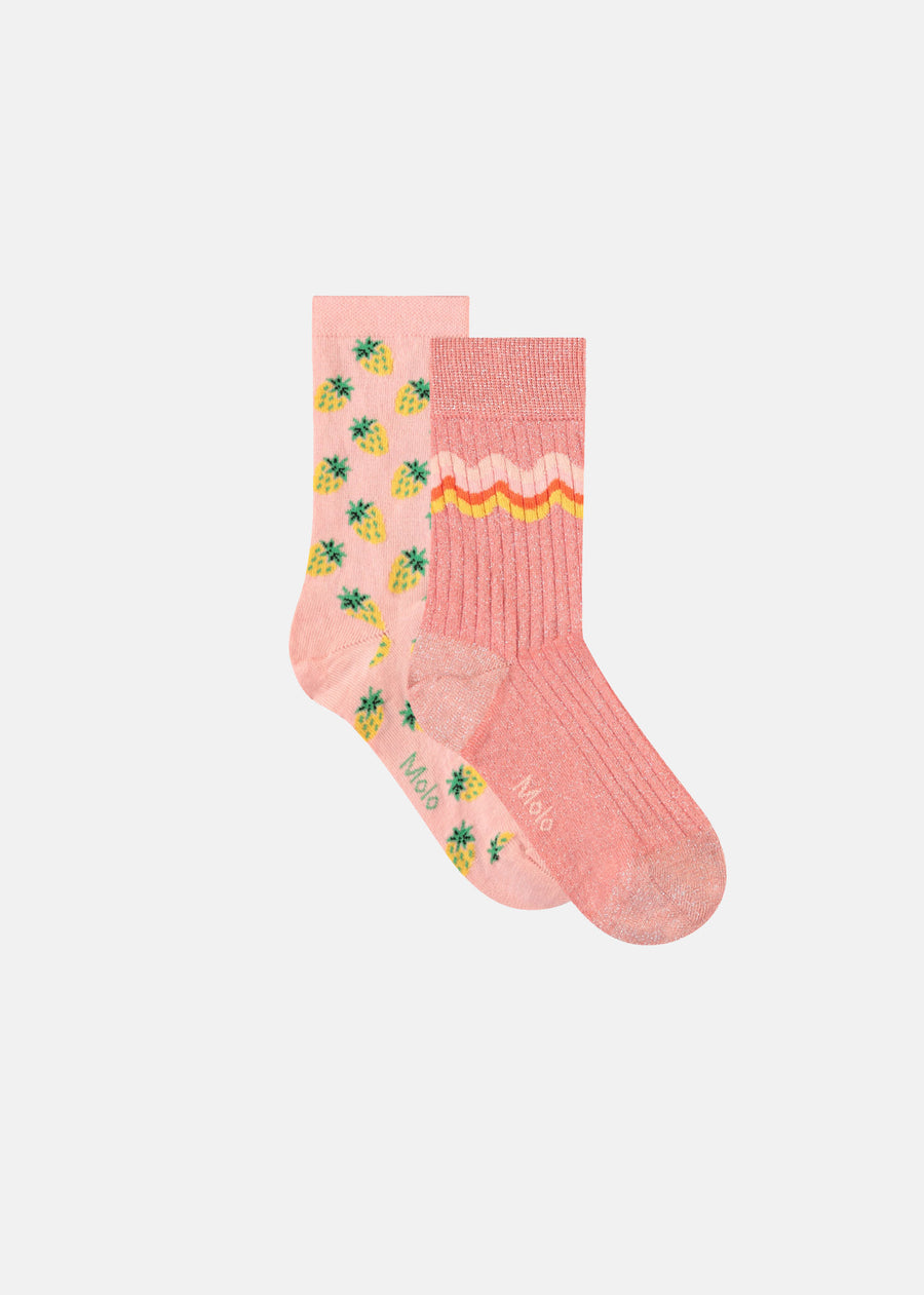 NOMI SOCKS - 2 PACK - WARM CORAL