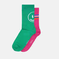 NOMI SOCKS - 2 PACK - DARK ROSE/GREEN