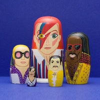 70'S MEN OF POP WOODEN NESTING DOLL SET