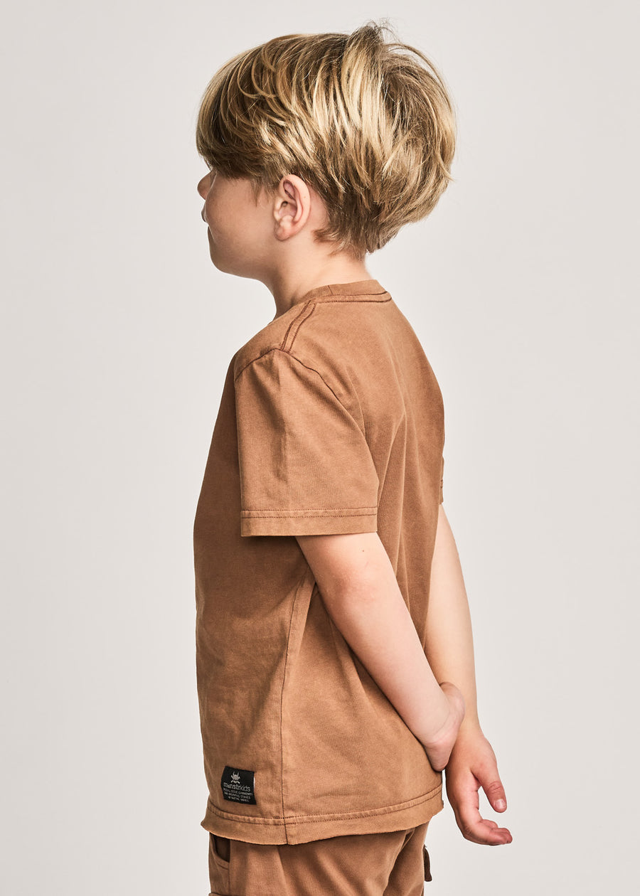 MNSTR TEE - WASHED ALMOND