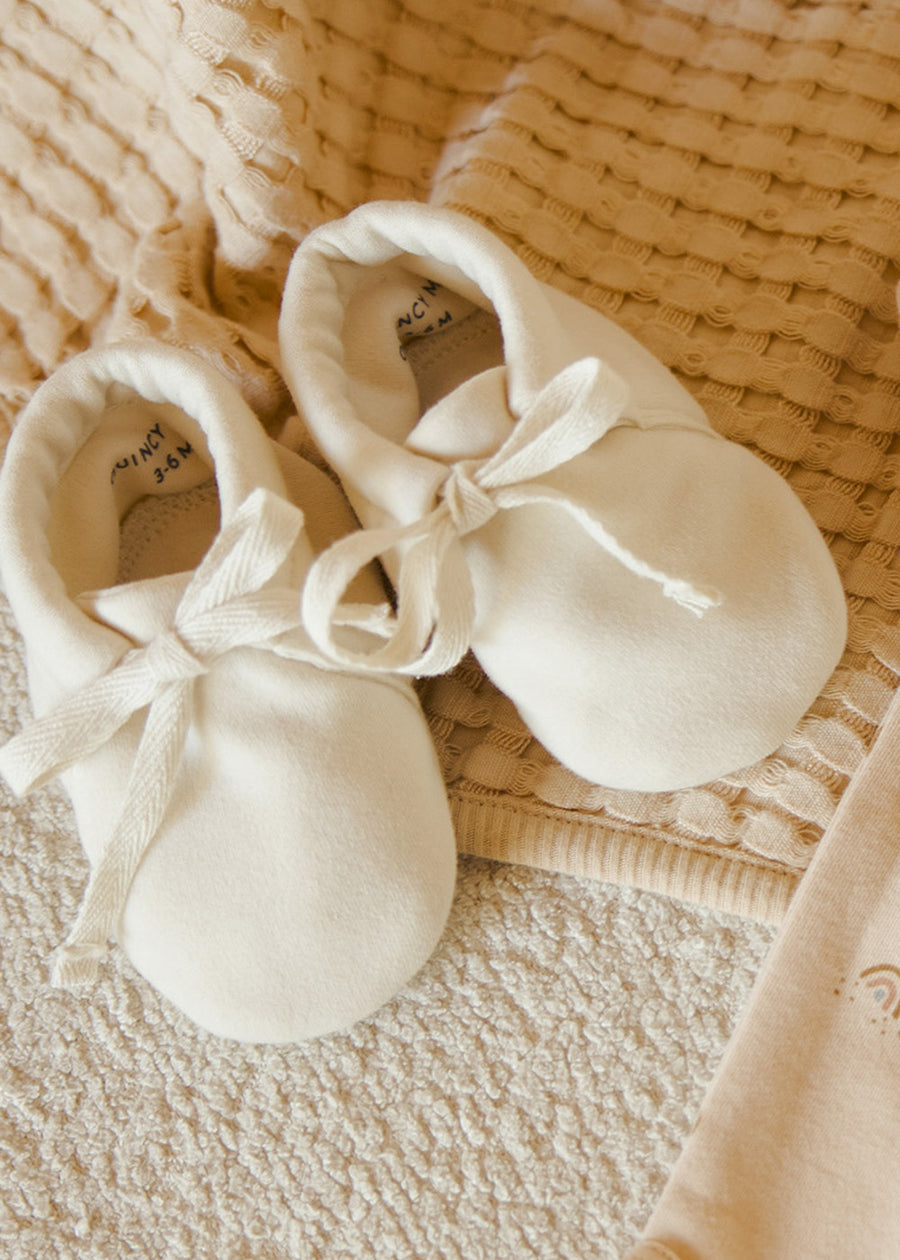 JERSEY BABY BOOTIES - IVORY