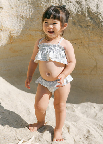 SMOCKED RUFFLE BIKINI