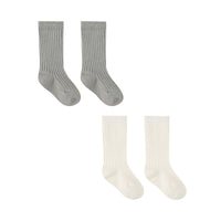 SOCKS SET - 2 PACK - IVORY/DUSTY BLUE