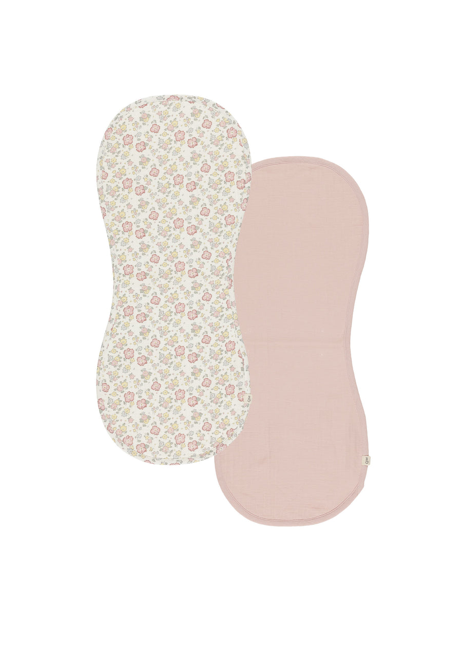 BURP CLOTH - 2 PACK - IVORY/BUBBLEGUM