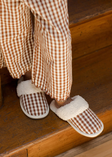 GINGHAM SLIPPERS