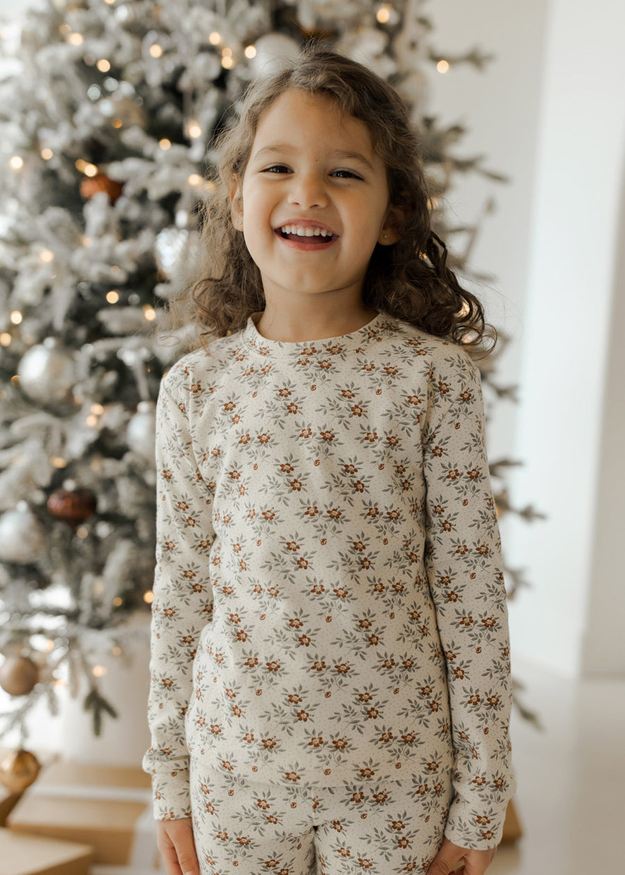 HOLIDAY FLORAL PAJAMA SET