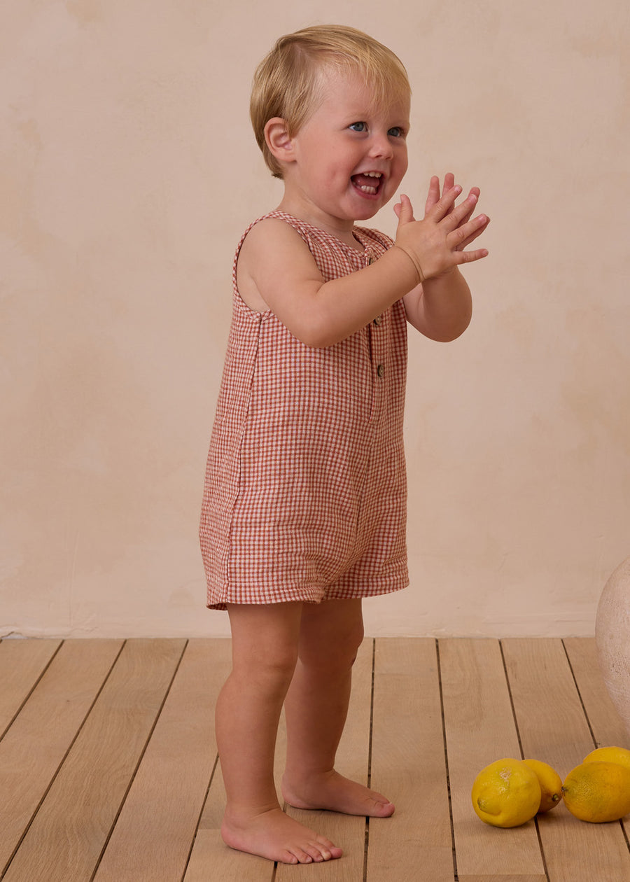 MAVERICK GINGHAM ROMPER