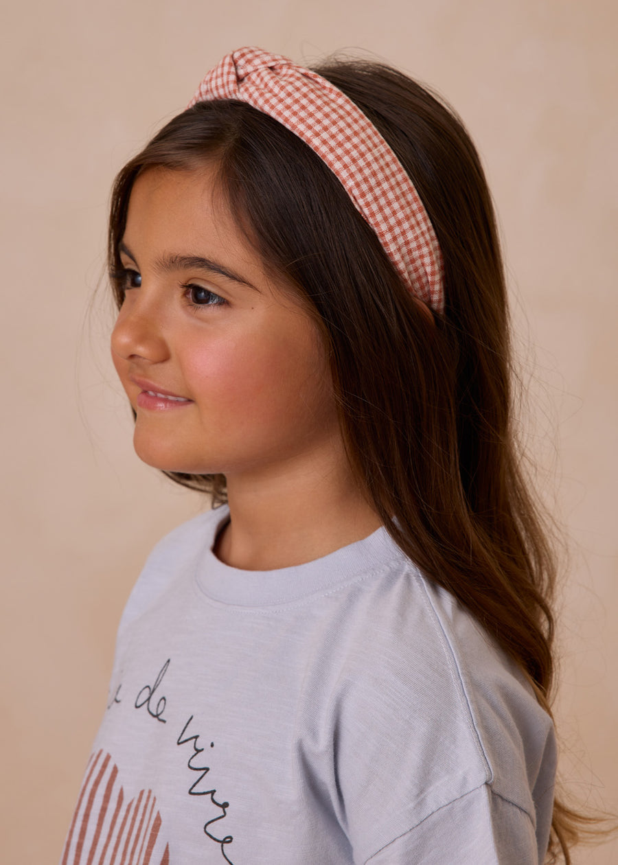 GINGHAM KNOTTED HEADBAND