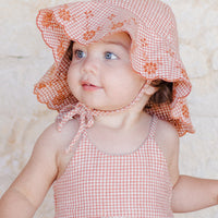 GINGHAM FLOPPY SUN HAT