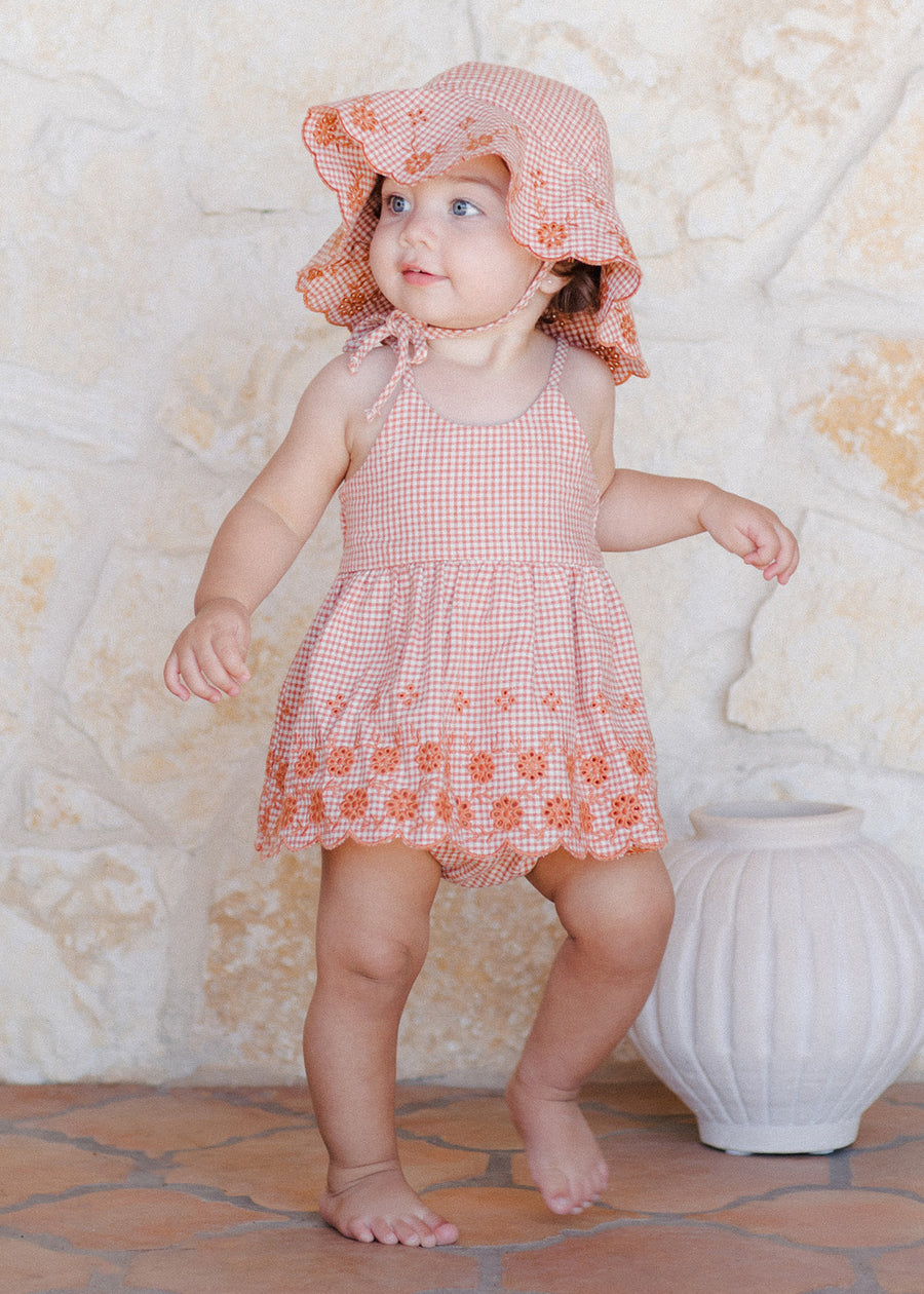 GINGHAM FLOPPY SUN HAT