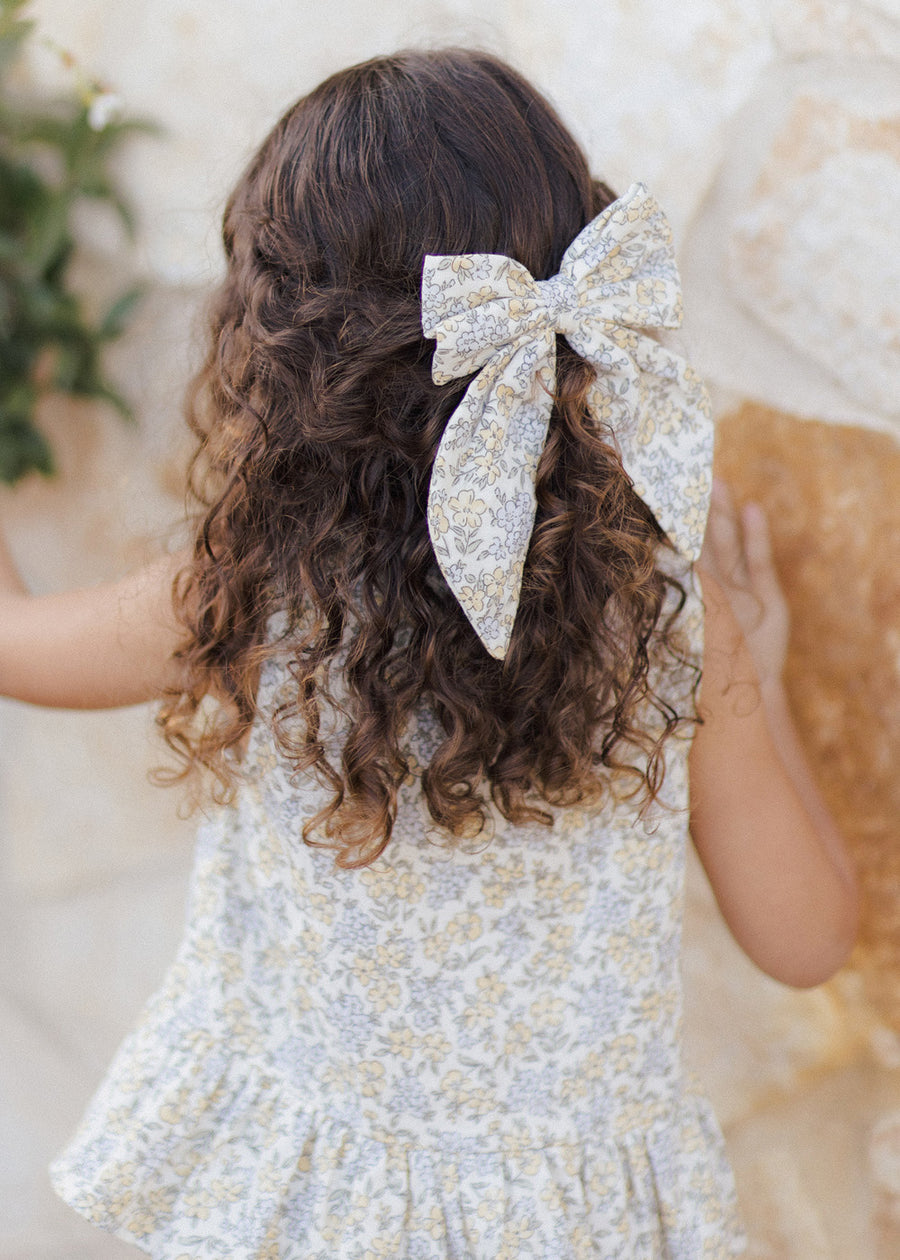 OVERSIZED BOW HAIRCLIP - IVORY BLOOM