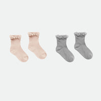 LACE TRIM SOCKS - 2 PACK