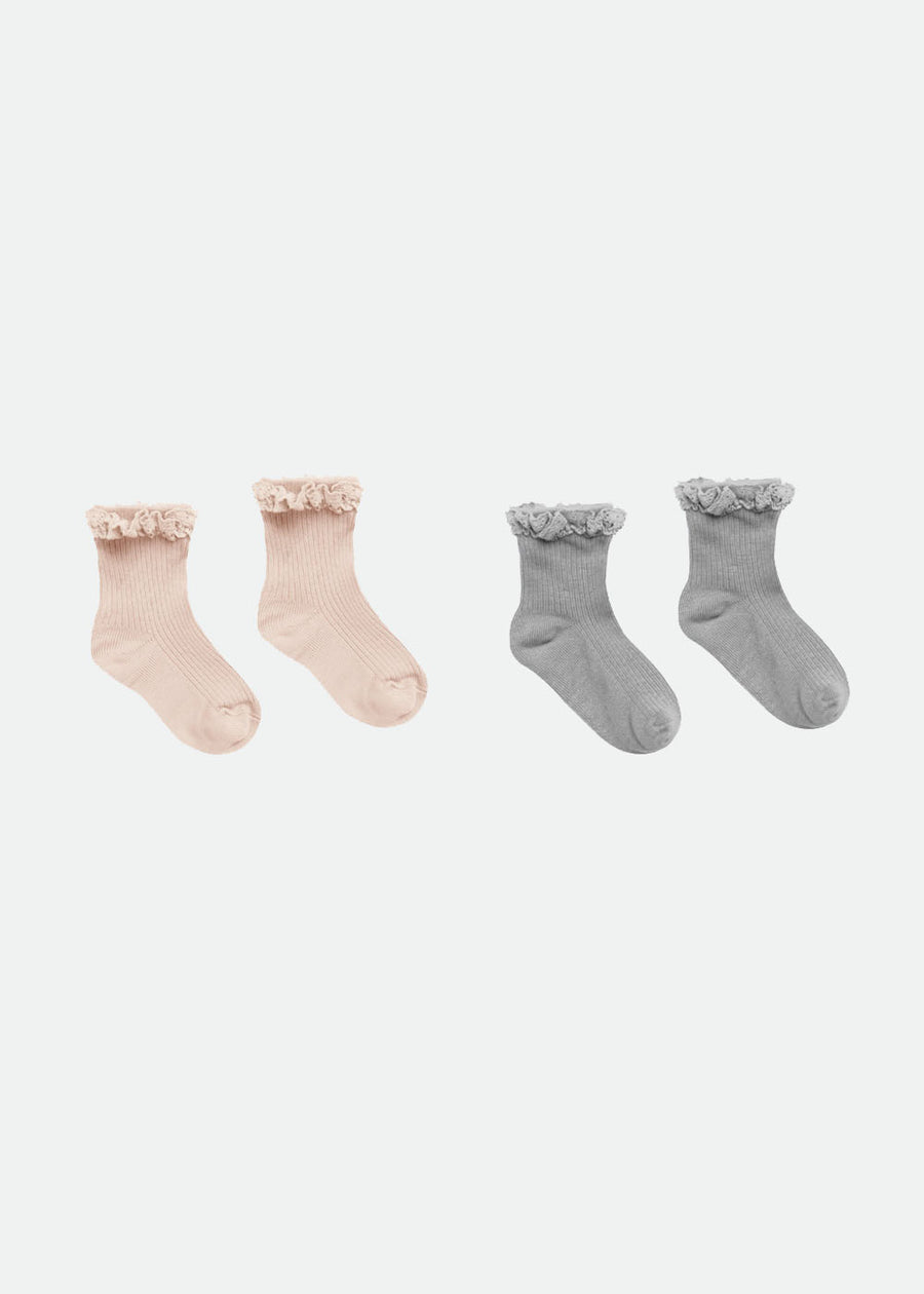 LACE TRIM SOCKS - 2 PACK