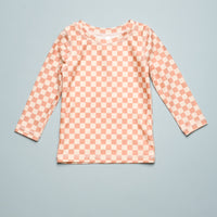 CHECKERED RASHGUARD SET - BUTTERSCOTCH