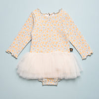 VINTAGE FLOWER BABY TUTU DRESS - LIGHT BLUE