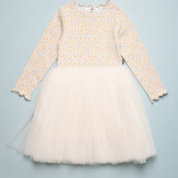 VINATGE FLOWER TUTU DRESS - LIGHT BLUE