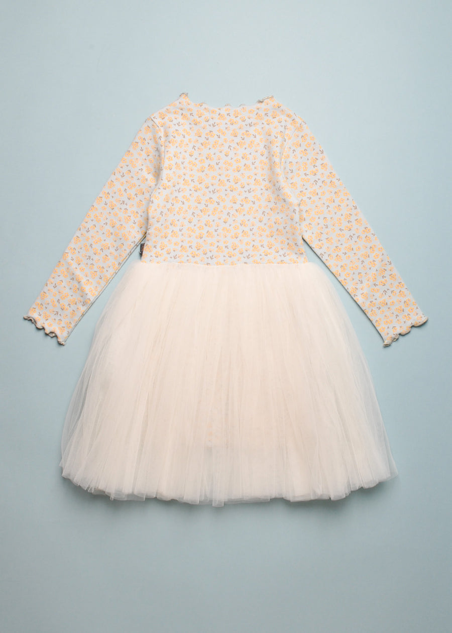 VINATGE FLOWER TUTU DRESS - LIGHT BLUE