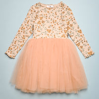 VINTAGE FLOWER TUTU DRESS - YOYO BEIGE