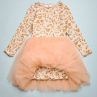 VINTAGE FLOWER TUTU DRESS - YOYO BEIGE