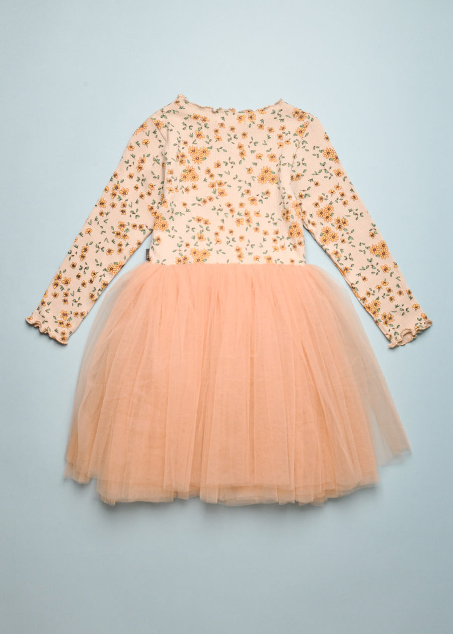 VINTAGE FLOWER TUTU DRESS - YOYO BEIGE