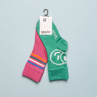 NOMI SOCKS - 2 PACK - DARK ROSE/GREEN