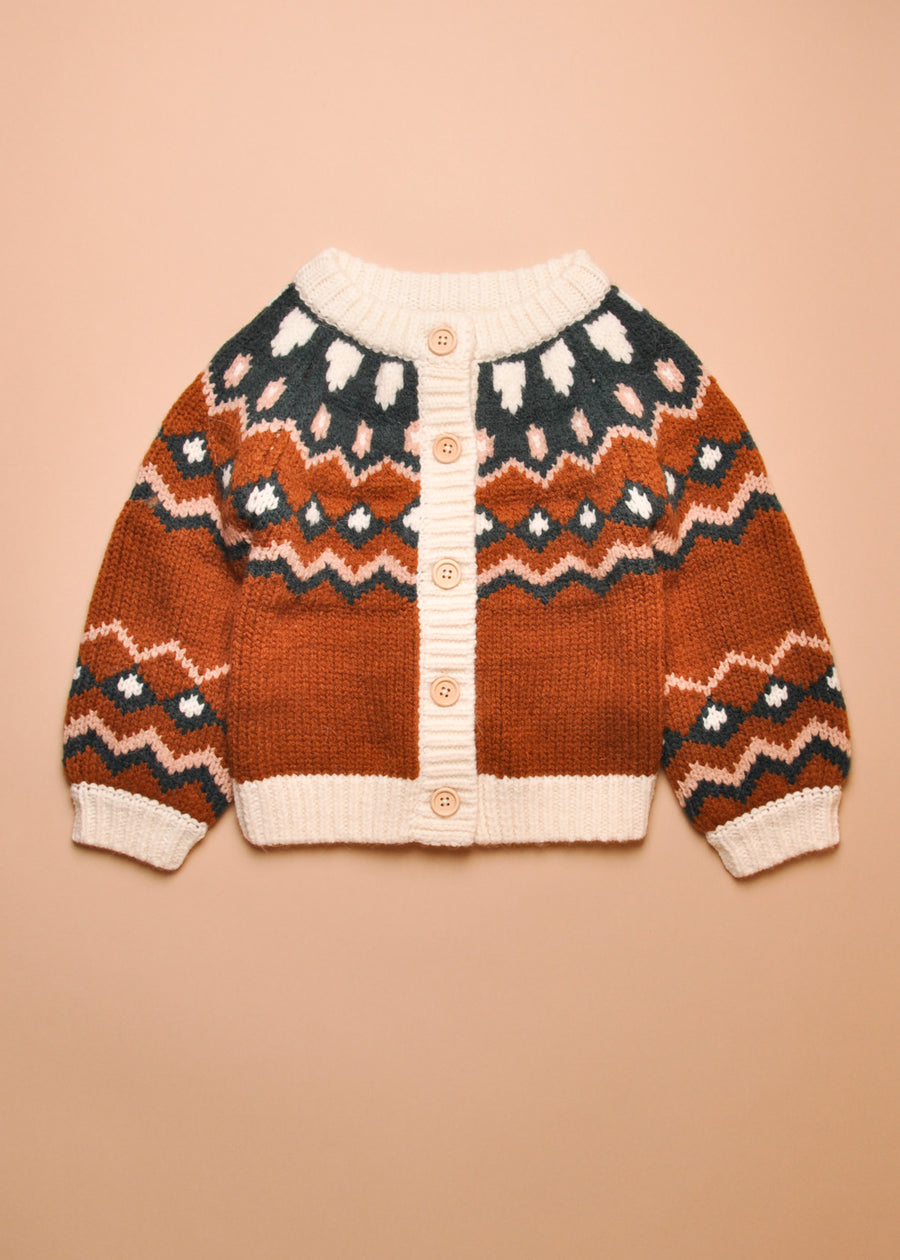 JAQUELINE CARDIGAN - RUST/MULTI