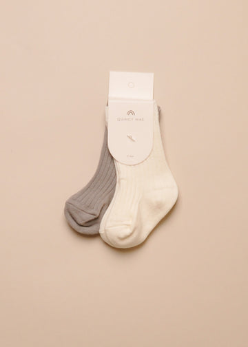 SOCKS SET - 2 PACK - IVORY/DUSTY BLUE