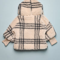 VALENTI PLAID FURRY HOOID JACKE