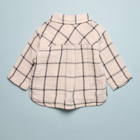 CHECK BABY BUTTON DOWN - NATURAL/CHARCOAL