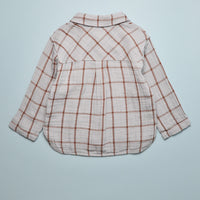 CHECK BUTTON DOWN- SLATE/COCOA