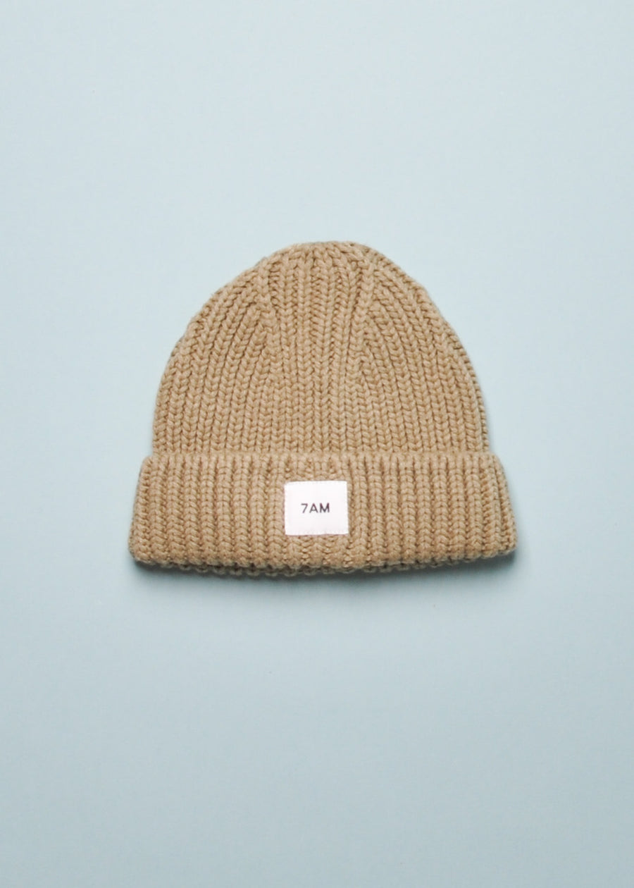 CHUNKY KNIT BEANIE - OLIVE