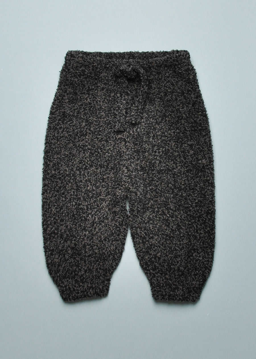 FUZZY BOXY LOUNGE PANTS - BLACK MELANGE