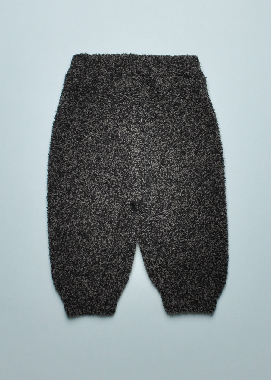 FUZZY BOXY LOUNGE PANTS - BLACK MELANGE