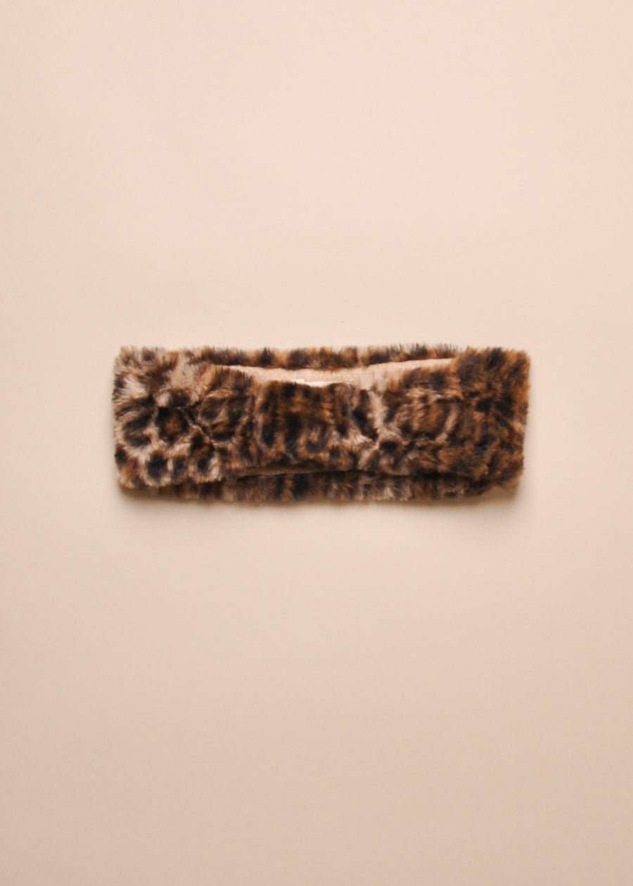 CHEETAH FAUX FUR HEADBAND