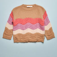 CROCHET SWEATER - CAPPUCCINO/MAUVE