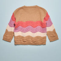 CROCHET SWEATER - CAPPUCCINO/MAUVE