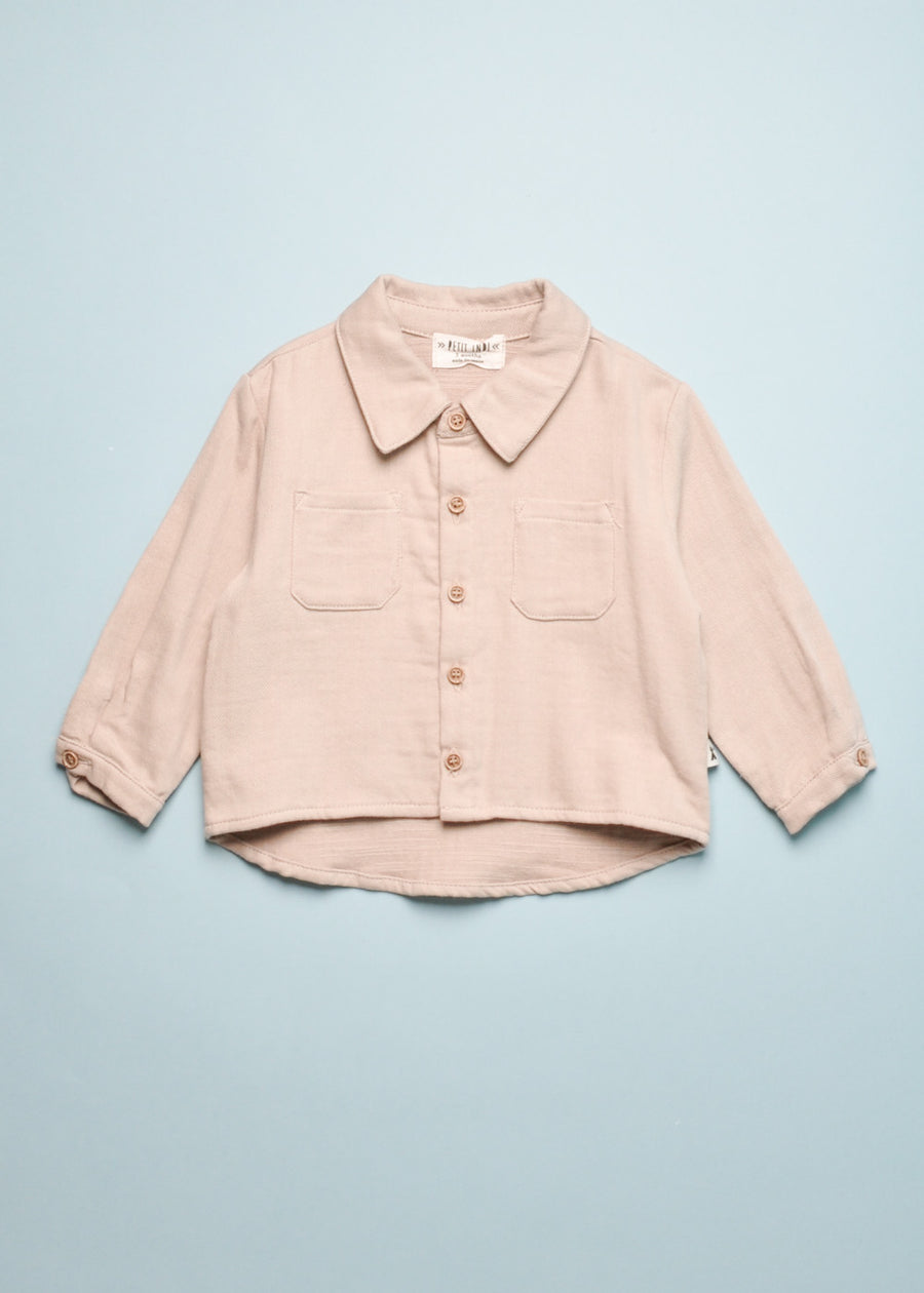 BUTTON DOWN OVERSHIRT - STONE