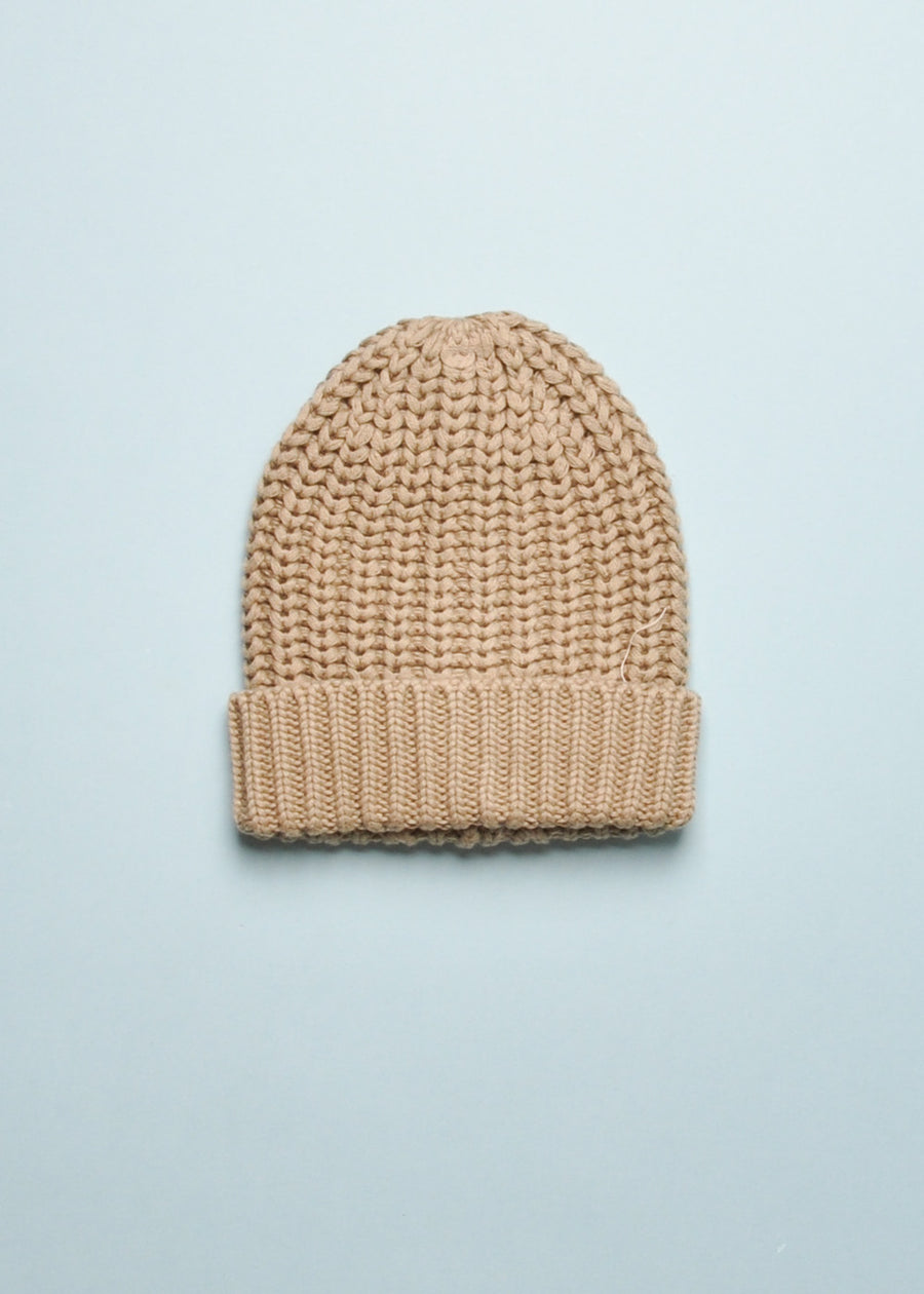 CHUNKY KNIT BEANIE - OLIVE