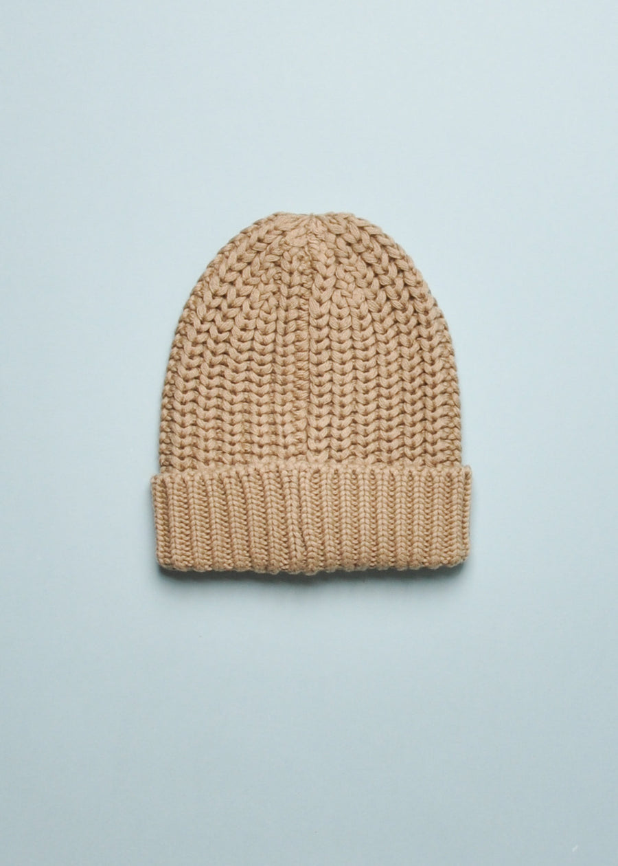 CHUNKY KNIT BEANIE - OLIVE