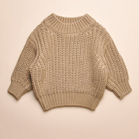 CHUNKY KNIT SWEATER - OLIVE