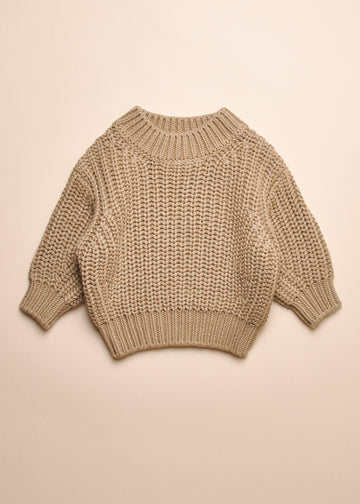 CHUNKY KNIT SWEATER - OLIVE