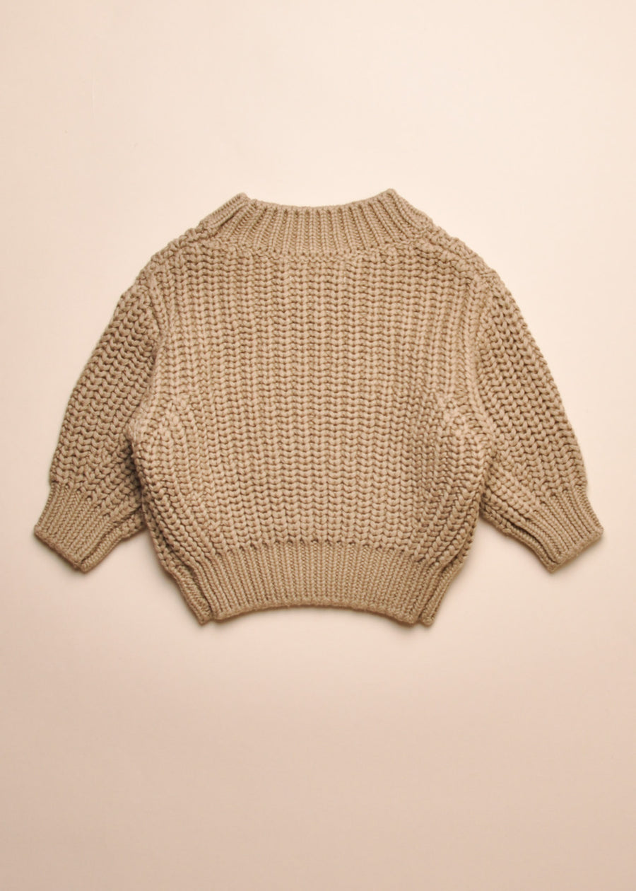 CHUNKY KNIT SWEATER - OLIVE