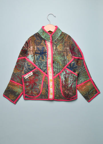 KANTHA JACKET - MULTI PINK/AQUA