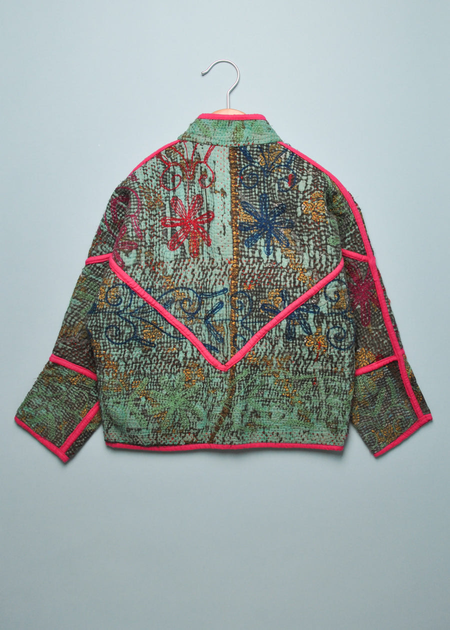 KANTHA JACKET - MULTI PINK/AQUA